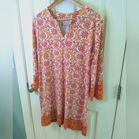 Coolibar Dress Oceanside Floral Tunic UPF 50+ Orange Womens Medium - Picture 6 of 9
